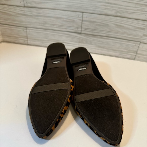 Dr Scholl’s Memory foam, Leopard and black ballet flat. Real cow fur. 8 NWOT - Picture 2 of 3